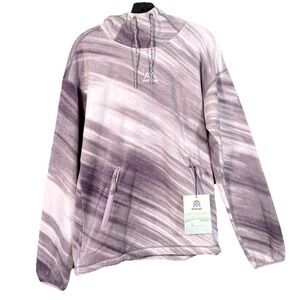 MadHappy x Columbia Pullover Purple Abstract Lightweight Fleece Hoodie Small